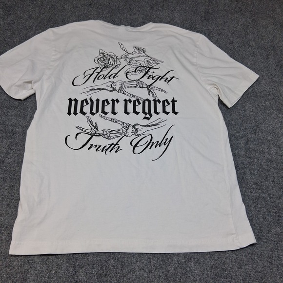 H&M Divided Essentials Shirt Woman Size L White Short Sleeve T-Shirt - Picture 10 of 11